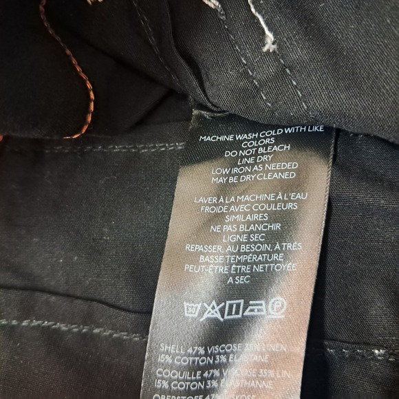 Anthropologie Maeve Colette Pants Women's 27 Black Crop Wide Leg Contrast Stitch - Picture 7 of 11